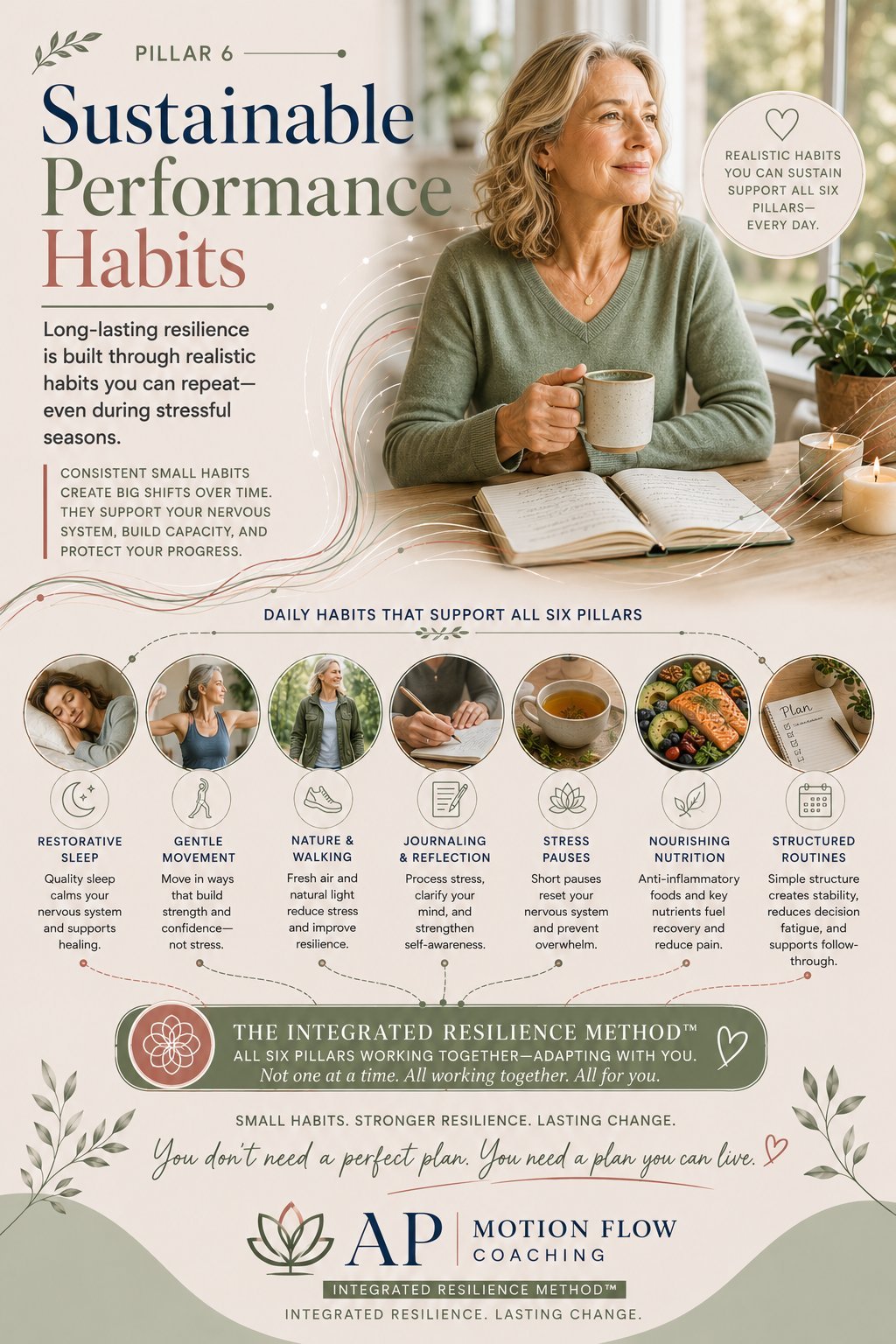 Pillar VI: Sustainable Performance Habits - full editorial poster